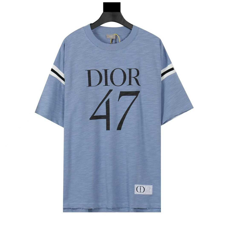 D*or oversized t-shirt slub cotton jersey navy blue