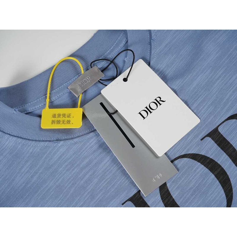 D*or oversized t-shirt slub cotton jersey navy blue