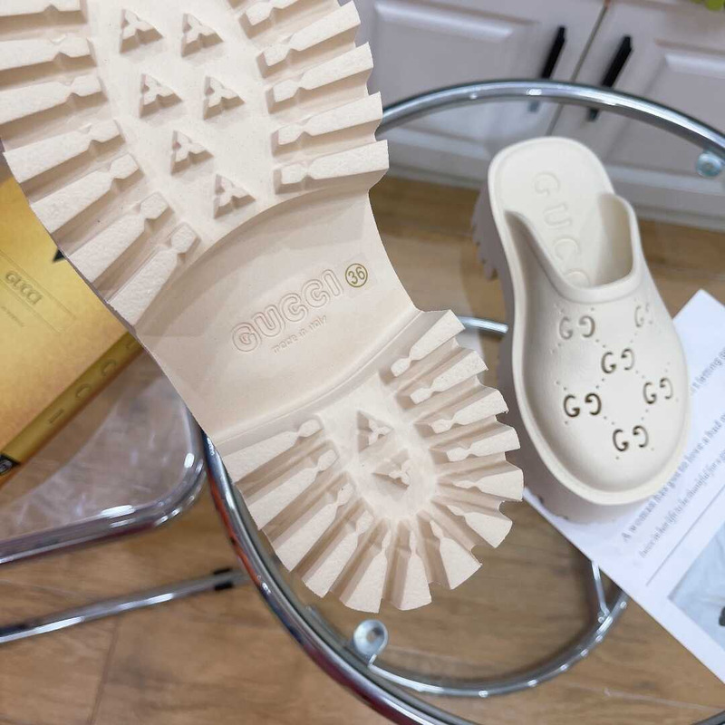 G*u*i elea perforated rubber platform mules