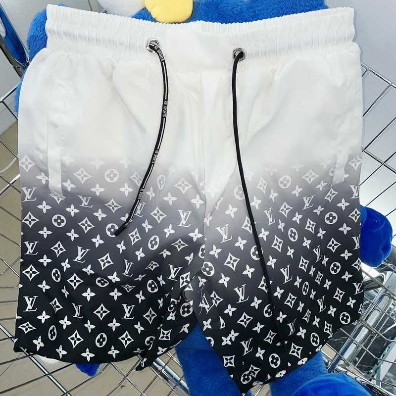 l**is V*t*n monogram shorts black/white