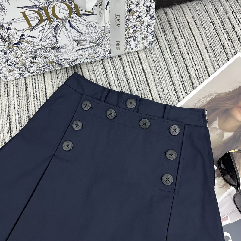 D*or sailor miniskirt cotton gabardine blue