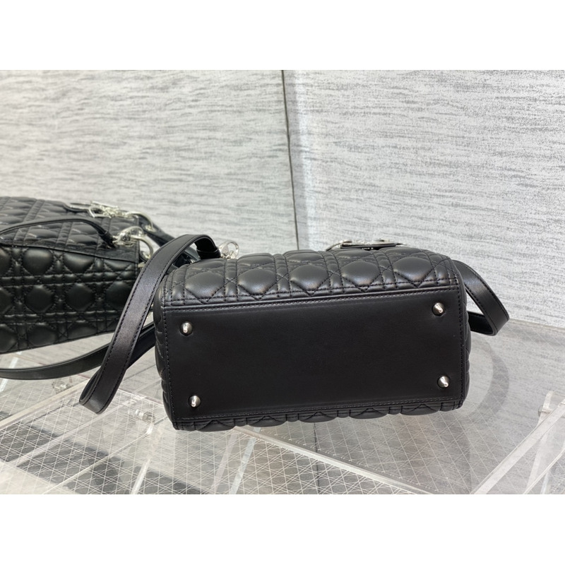 D*or medium lady D*or bag cannage lambskin black