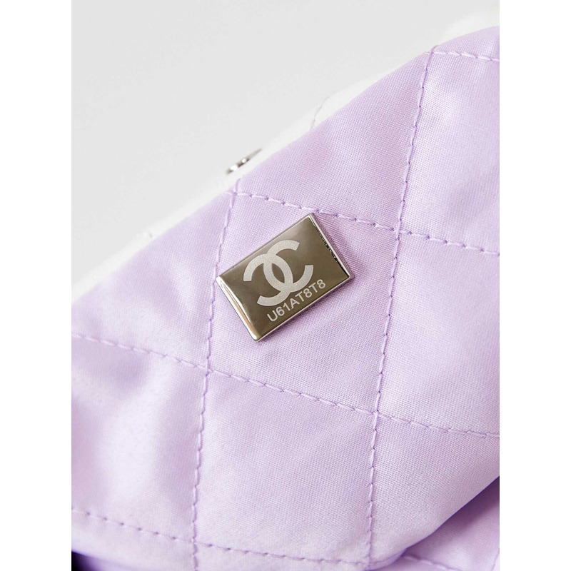 Ch*el handbag patent gradient calfskin & lacquered metal white & purple