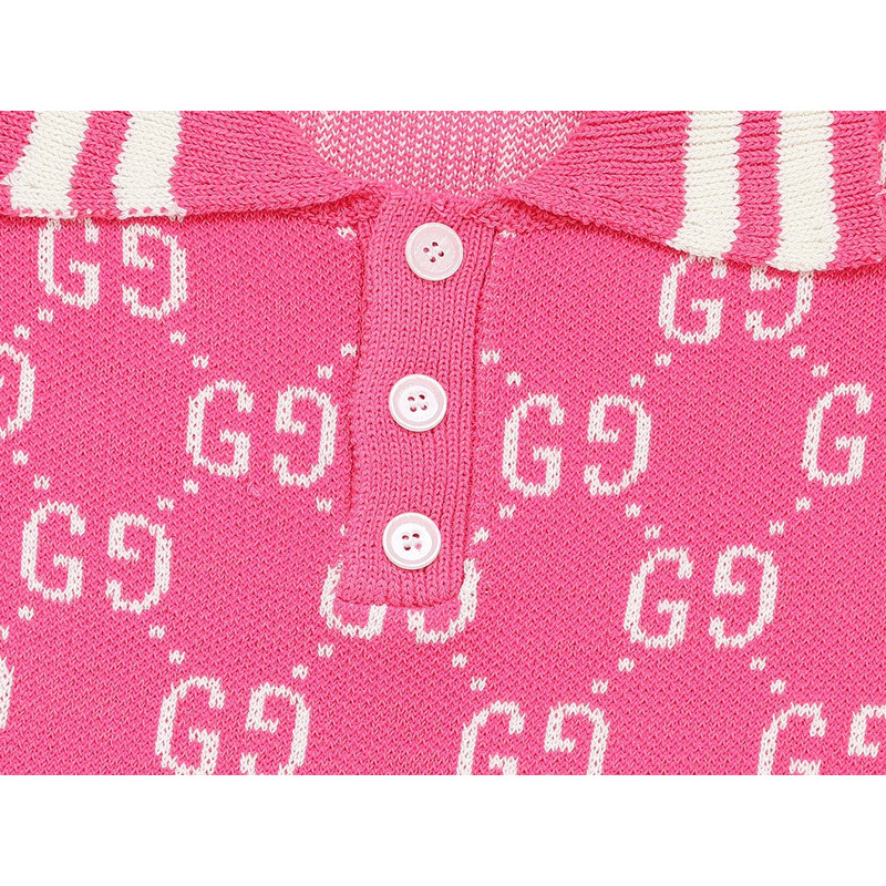 G*u*i polo shirt with interlocking g pink