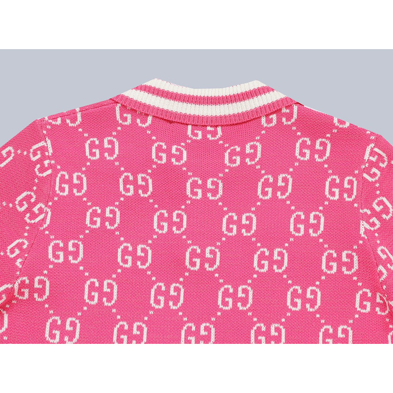 G*u*i polo shirt with interlocking g pink