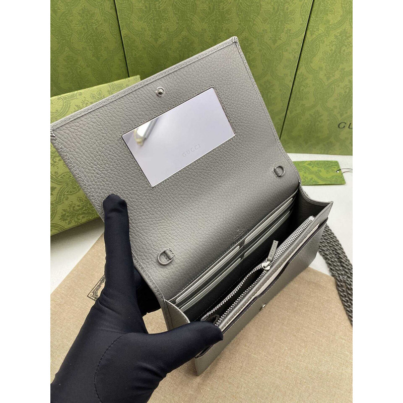 G*u*i gg marmont chain wallet grey