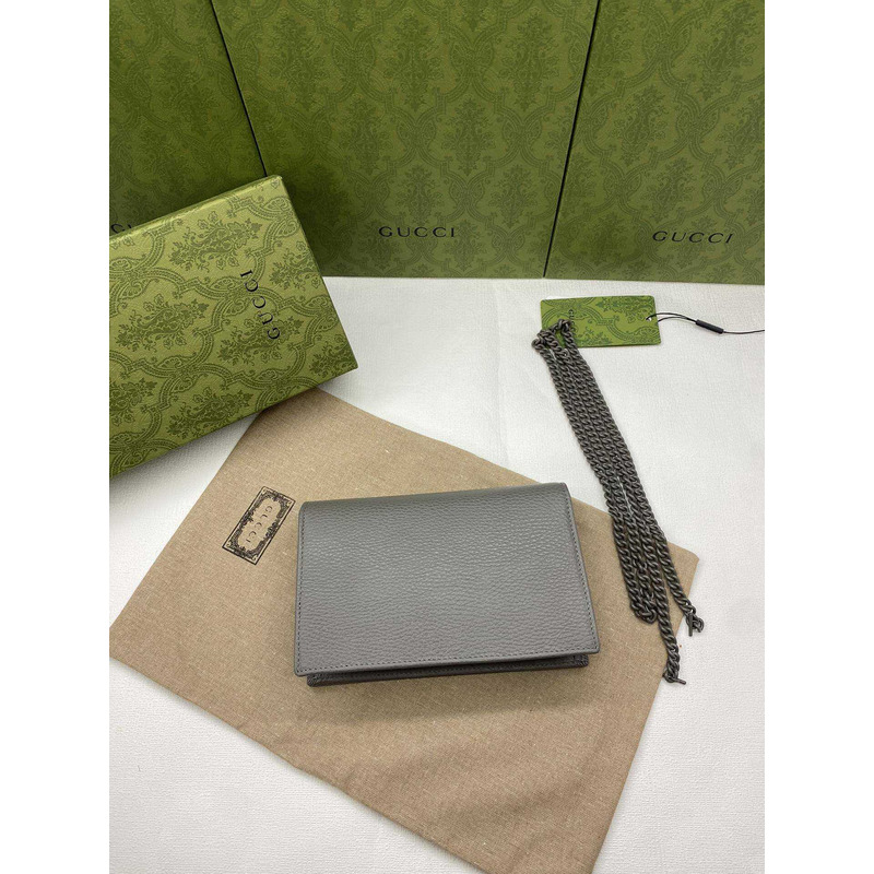 G*u*i gg marmont chain wallet grey