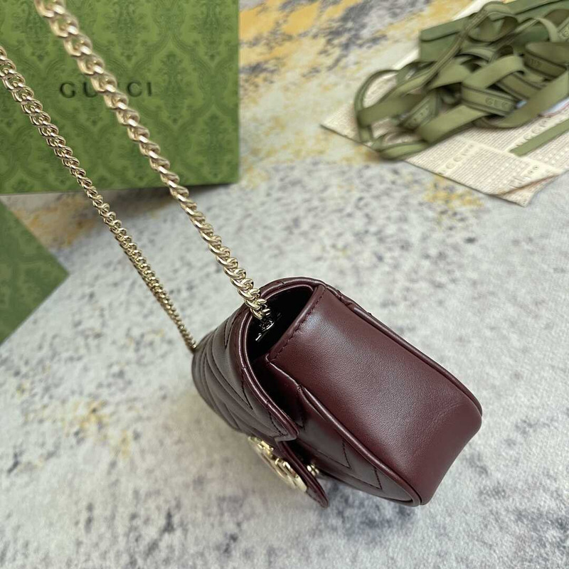 G*u*i marmont extra mini lambskin bag maroon
