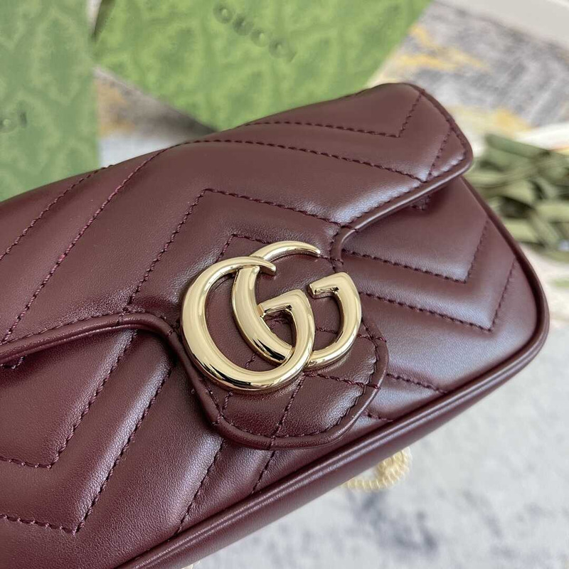 G*u*i marmont extra mini lambskin bag maroon