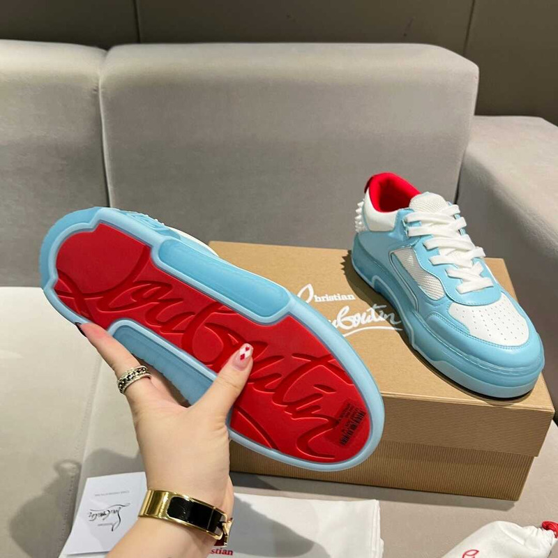 Ch**an louboutin astroloubi lace-up sneakers blue