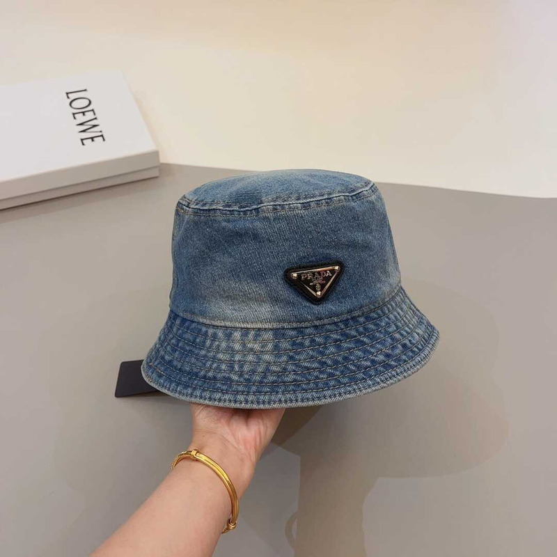 Pra*a denim bucket hat light blue