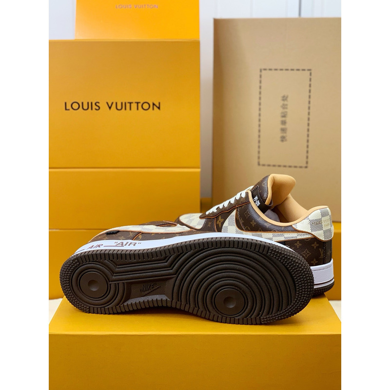 l**is V*t*n x airjordan 1 x virgil abloh brwon sneaker