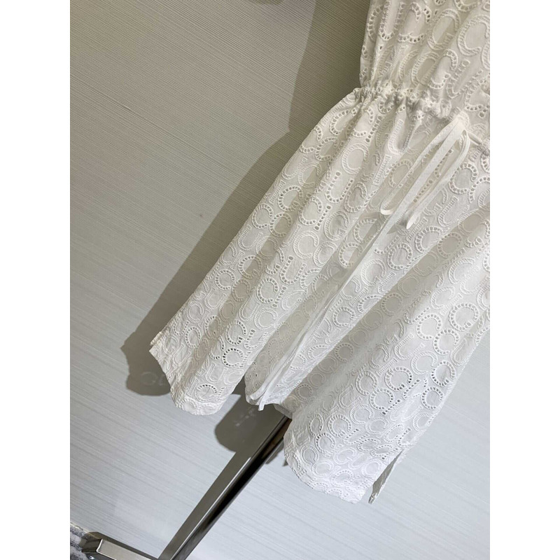 G*u*i cotton lace polo dress white