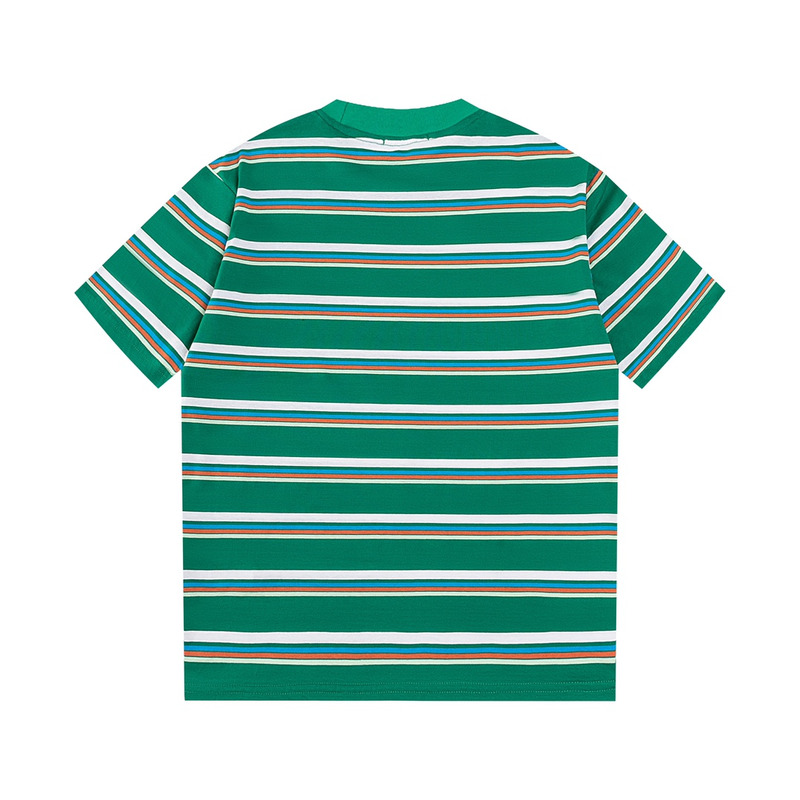 Miu Miu Jersey T-shirt Stripes Cotton Green