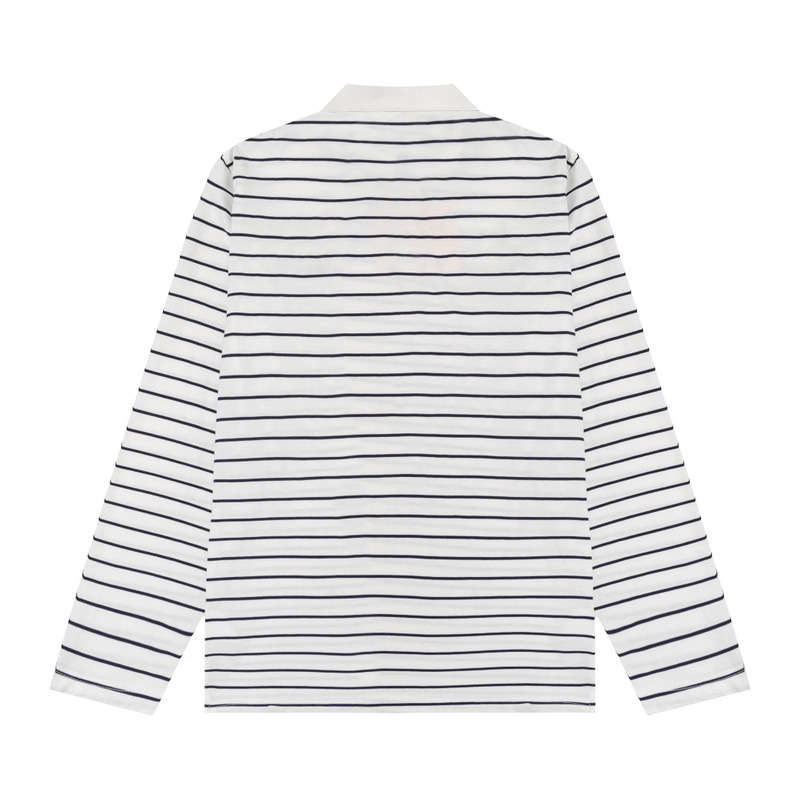 Miu Miu Jersey Polo Shirt Stripes Cotton Black and White