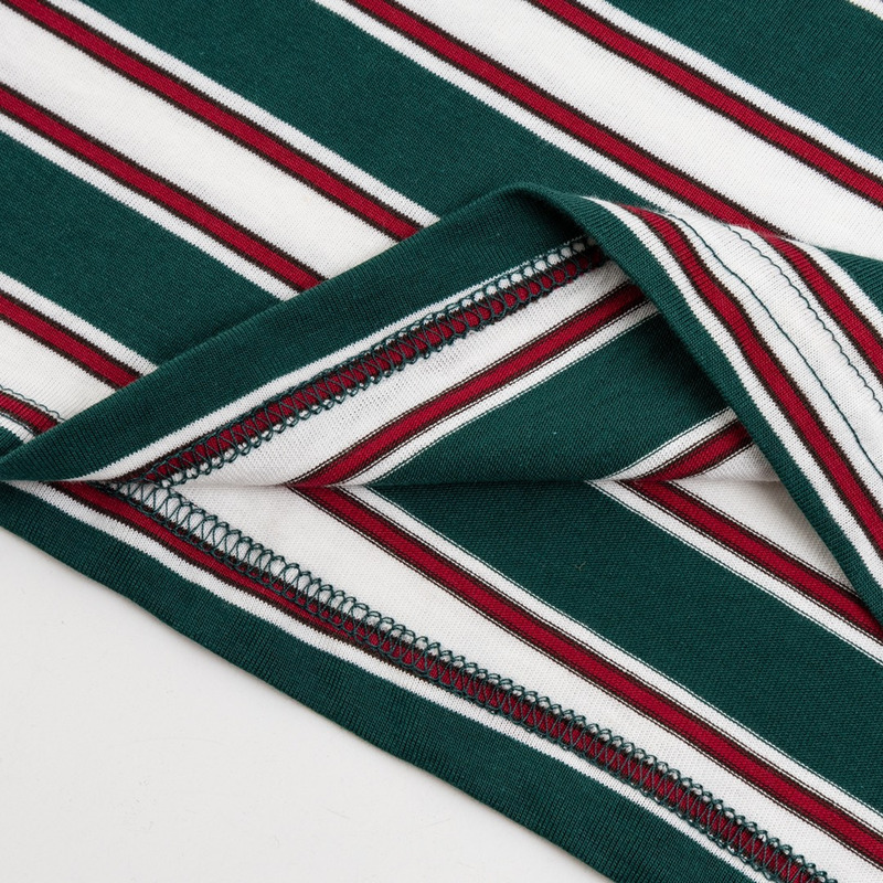 Miu Miu Jersey T-shirt Stripes Cotton Dark Green