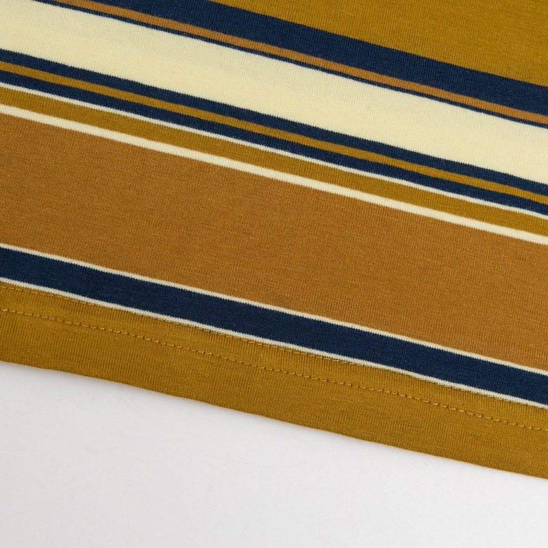Miu Miu Jersey Polo Shirt Stripes Cotton Mustard