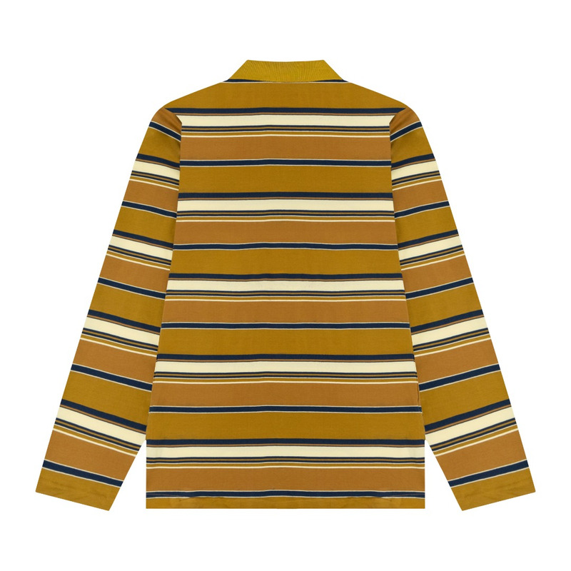 Miu Miu Jersey Polo Shirt Stripes Cotton Mustard