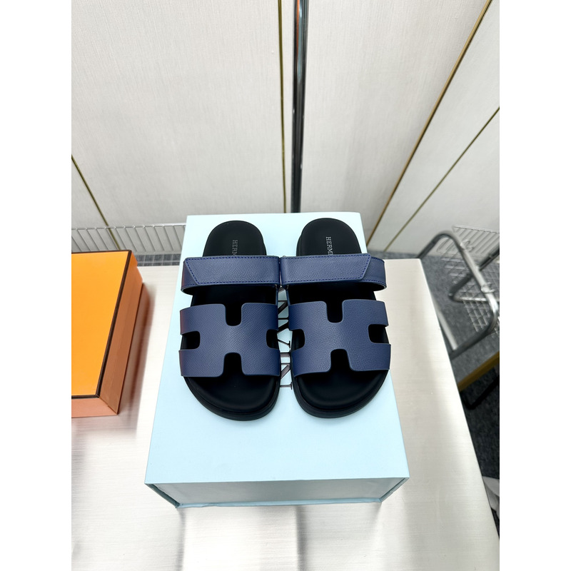 H**mes paris chypre suede blue sandals