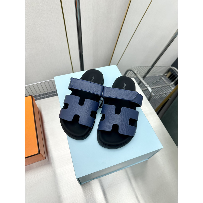 H**mes paris chypre suede blue sandals