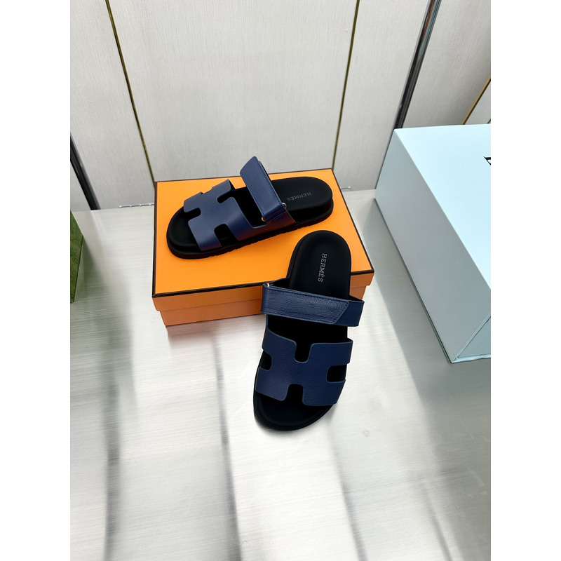 H**mes paris chypre suede blue sandals