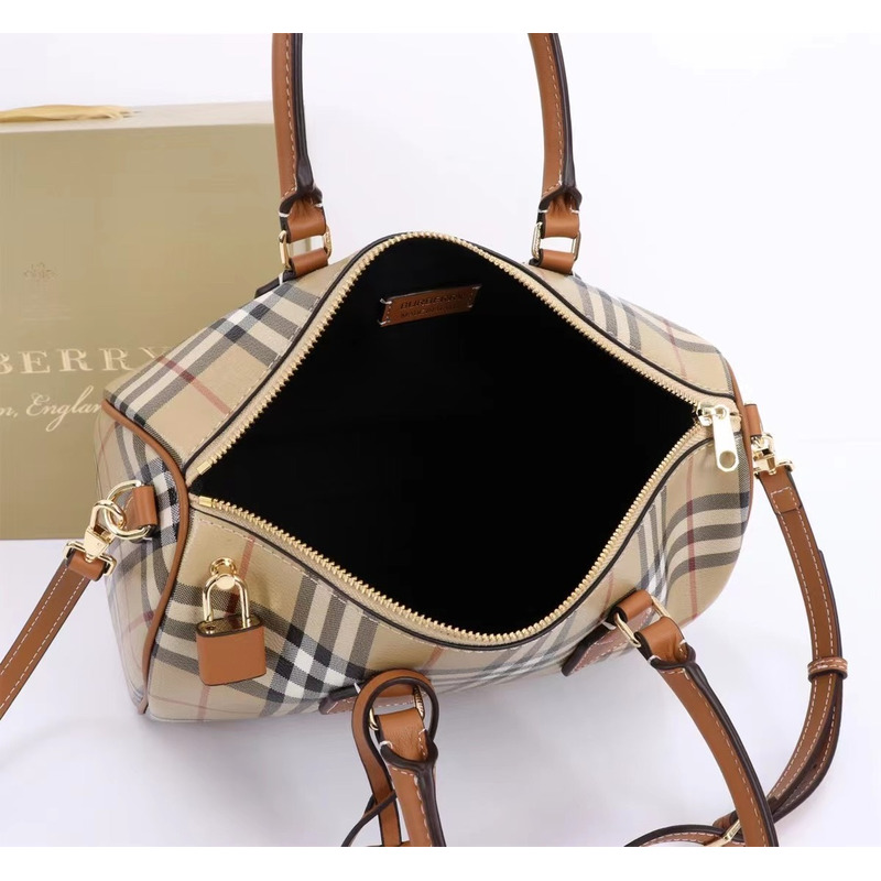 B**rry medium check bowling bag beige