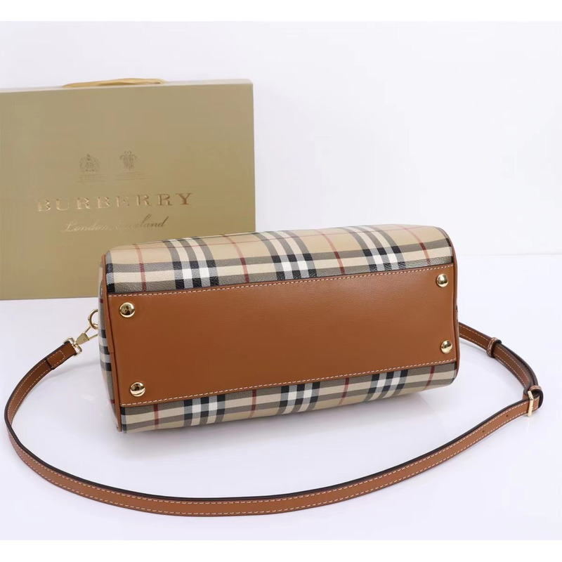 B**rry medium check bowling bag beige