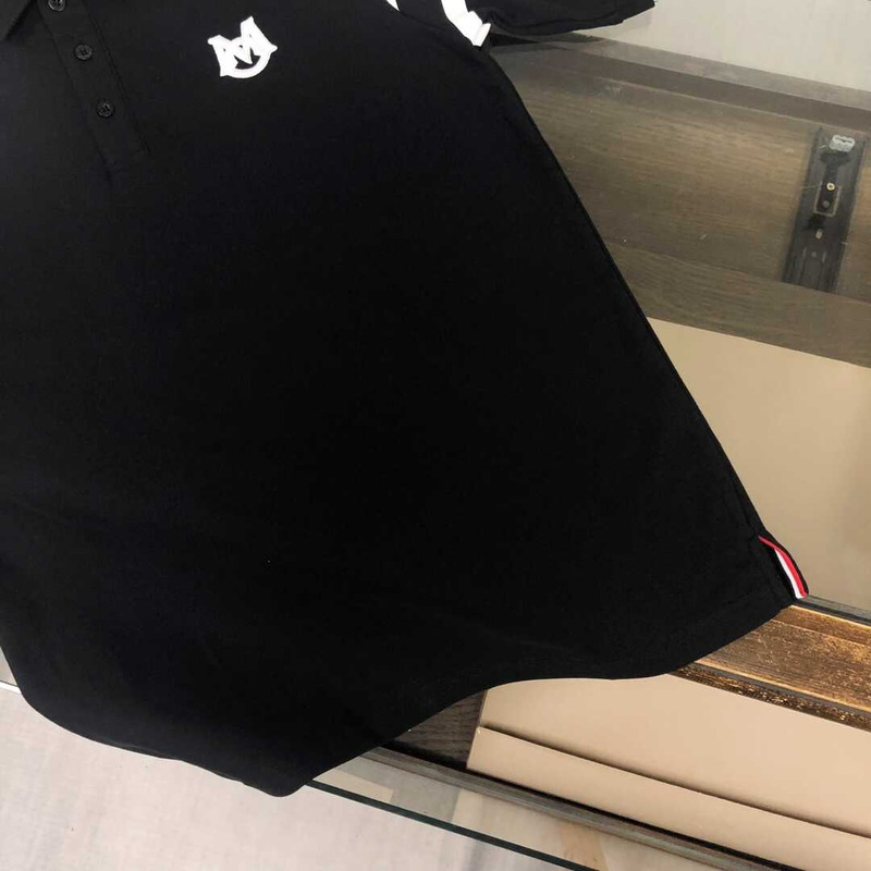 Moncler Logo-embroidered Polo Shirt Cotton Black