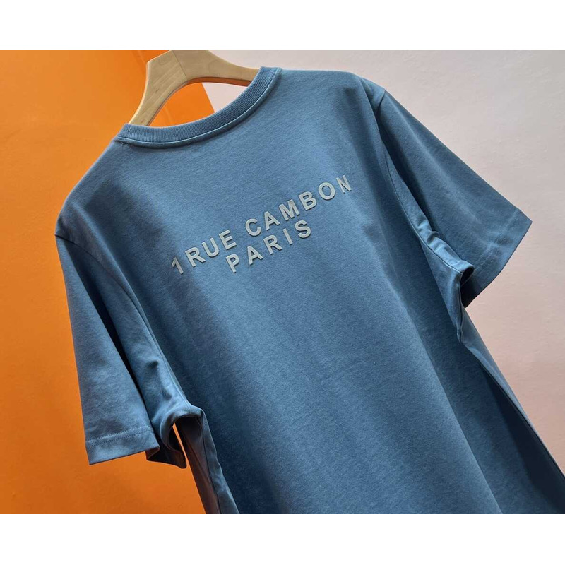 Ch*el cotton t-shirt blue