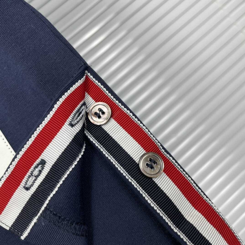 Thom Browne Cotton T-Shirt Navy Blue