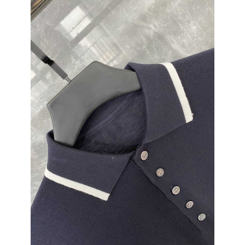 Thom Browne Cotton 4-Bar Short Sleeve Polo Black