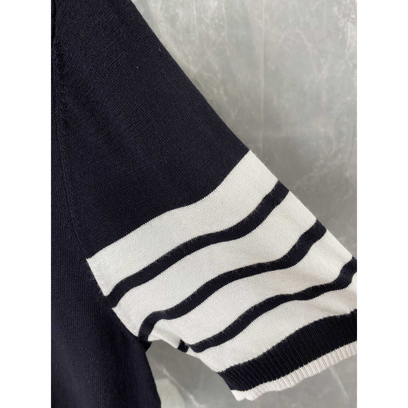 Thom Browne Cotton 4-Bar Short Sleeve Polo Black