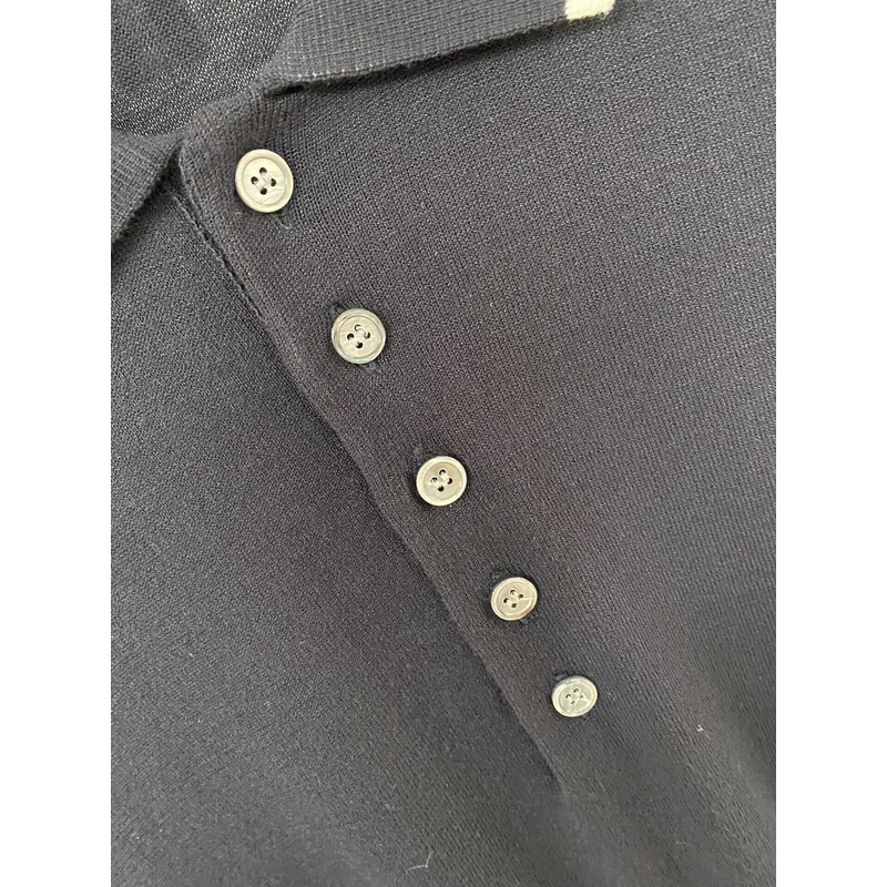 Thom Browne Cotton 4-Bar Short Sleeve Polo Black