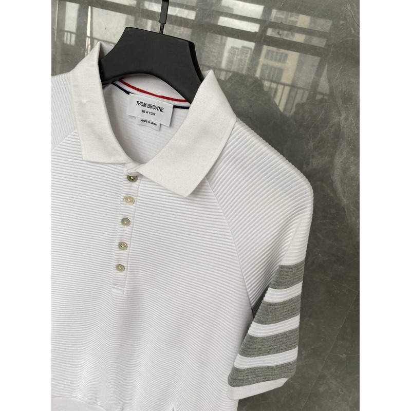 Thom Browne Cotton Polo Shirt White