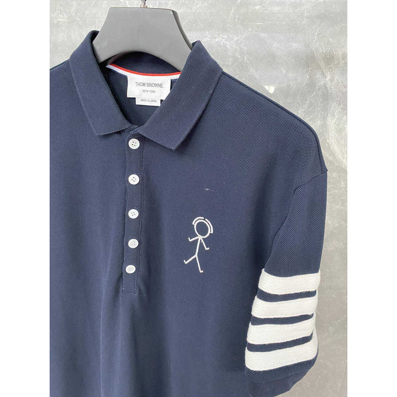 Thom Browne Cotton Polo Shirt Blue
