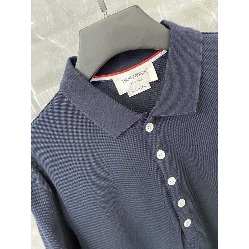 Thom Browne Cotton Polo Shirt Blue