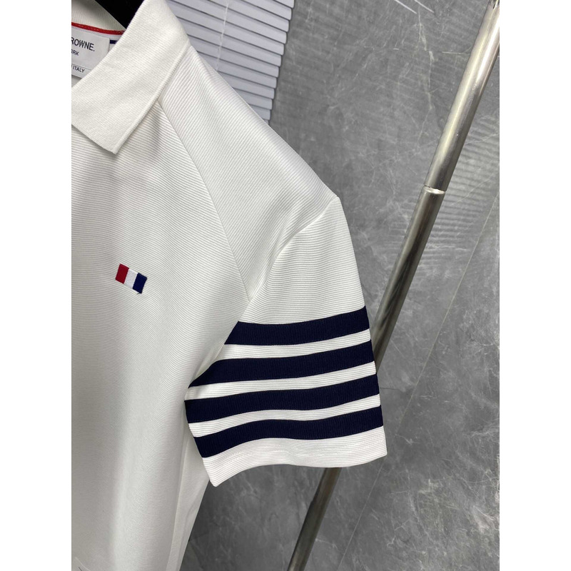 Thom Browne Cotton Polo Shirt White
