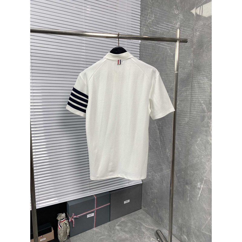 Thom Browne Cotton Polo Shirt White