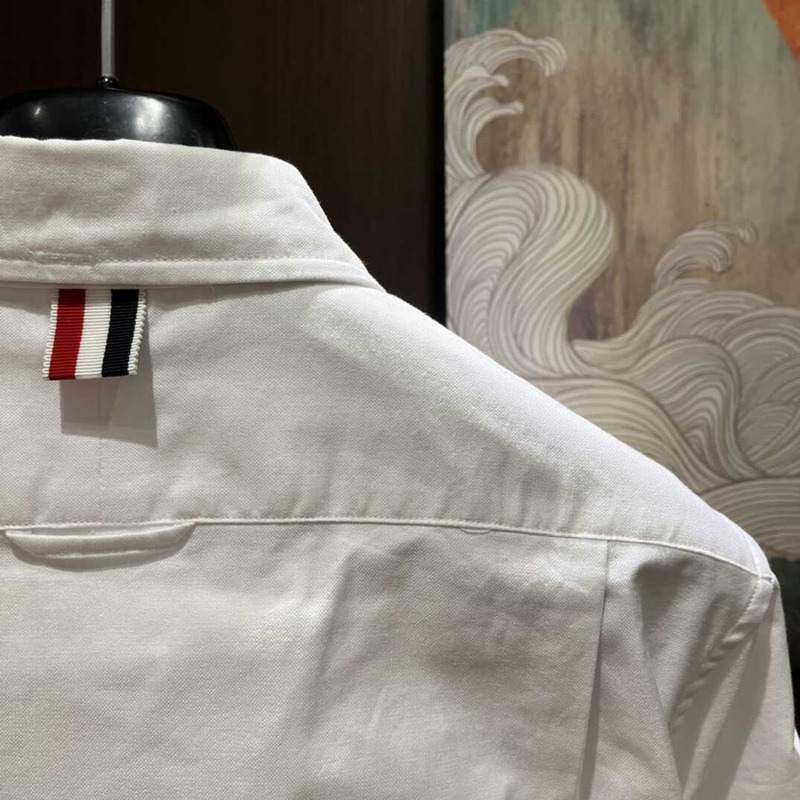 Thom Browne RWB Striped Polo Shirt White