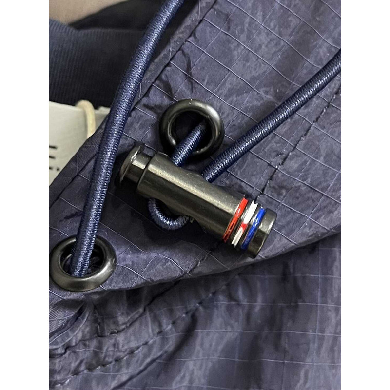 Thom Browne 4-Bar Striped Zipped Ripstop Hooded Gilet Blue