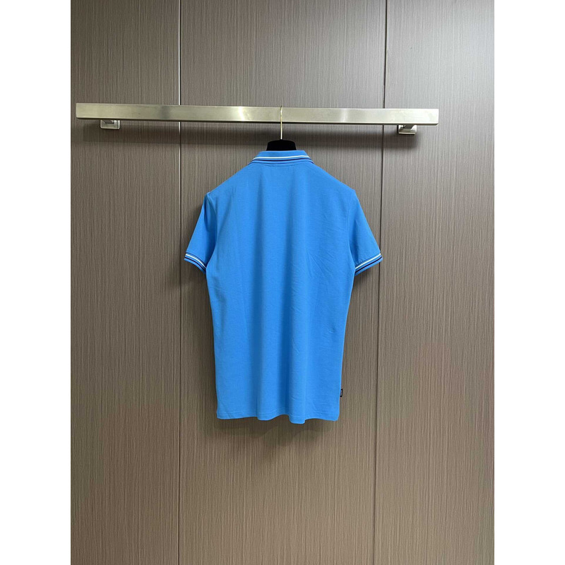 Pra*a embroidered polo shirt blue
