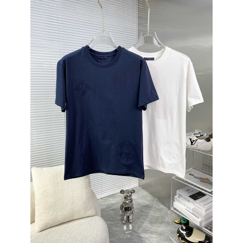 l**is V*t*n monogram cotton t-shirt blue