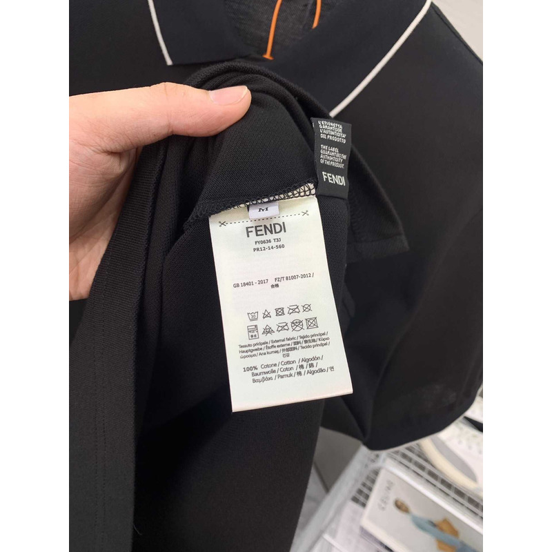 F**di logo printed cotton t-shirt black