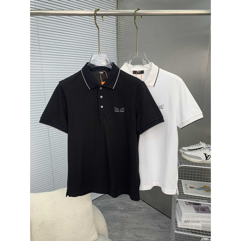 F**di logo printed cotton t-shirt black