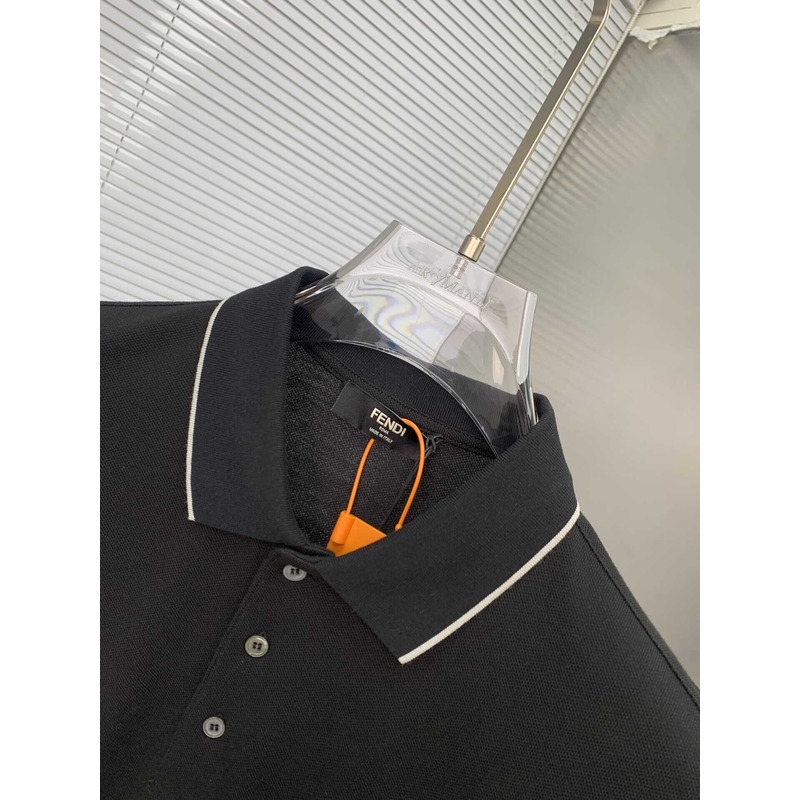 F**di logo printed cotton t-shirt black