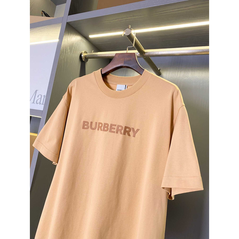 B**rry logo print cotton t-shirt camel