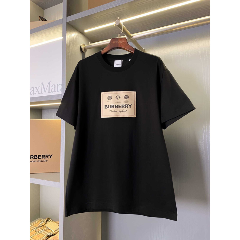 B**rry label applique cotton t-shirt black