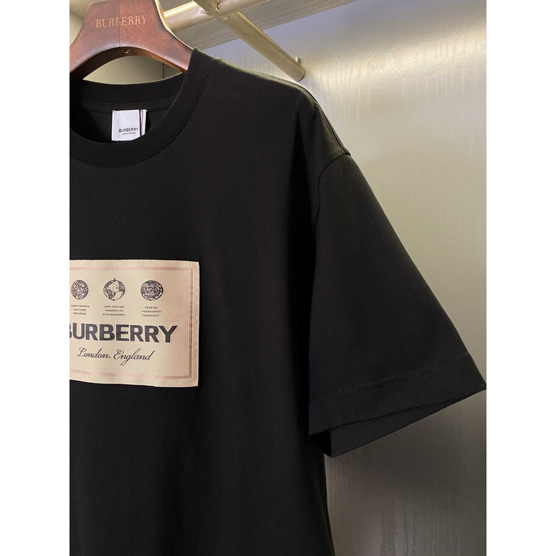 B**rry label applique cotton t-shirt black