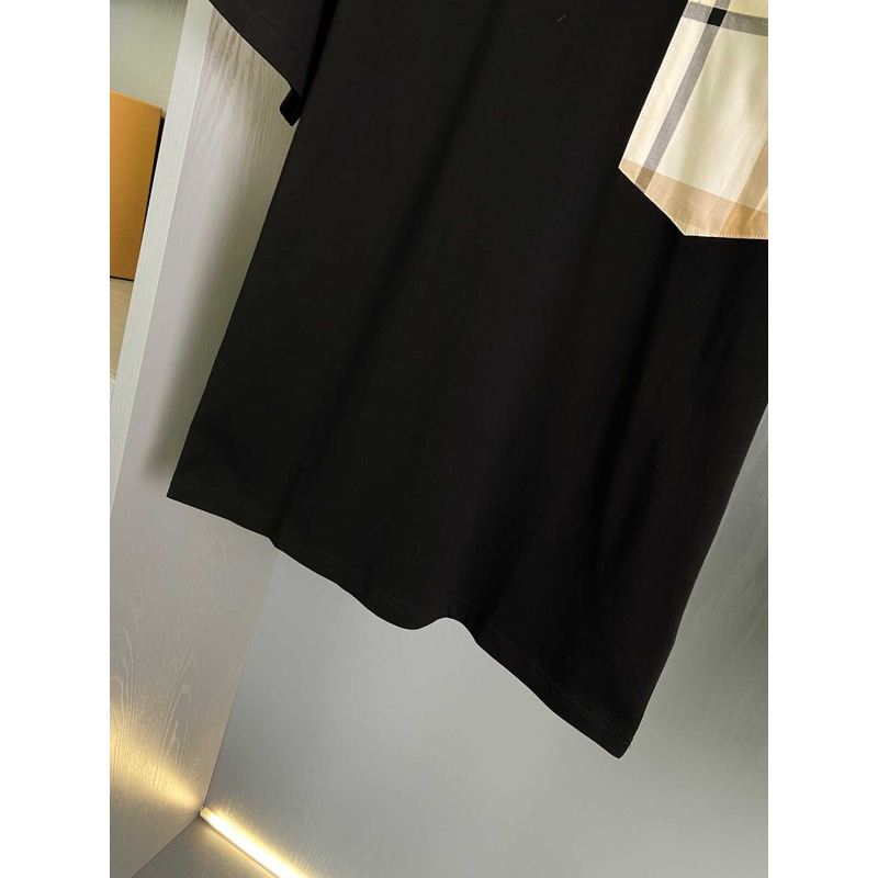 B**rry checked twill-trimmed cotton-jersey t-shirt black