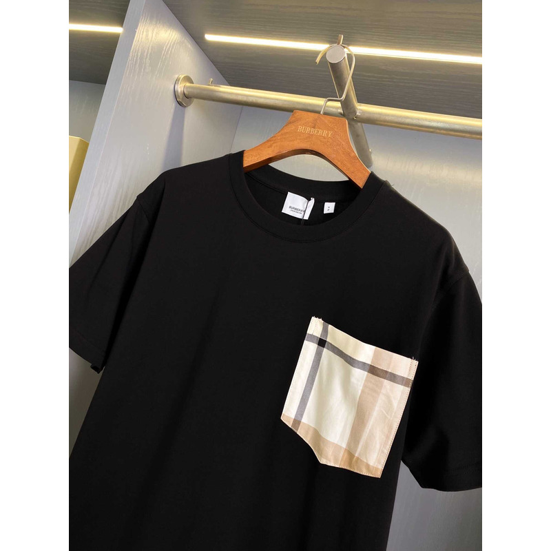 B**rry checked twill-trimmed cotton-jersey t-shirt black